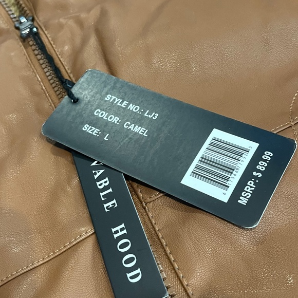 MEN'S HOODED WARM LEATHER JACKET - Picture 2 of 7